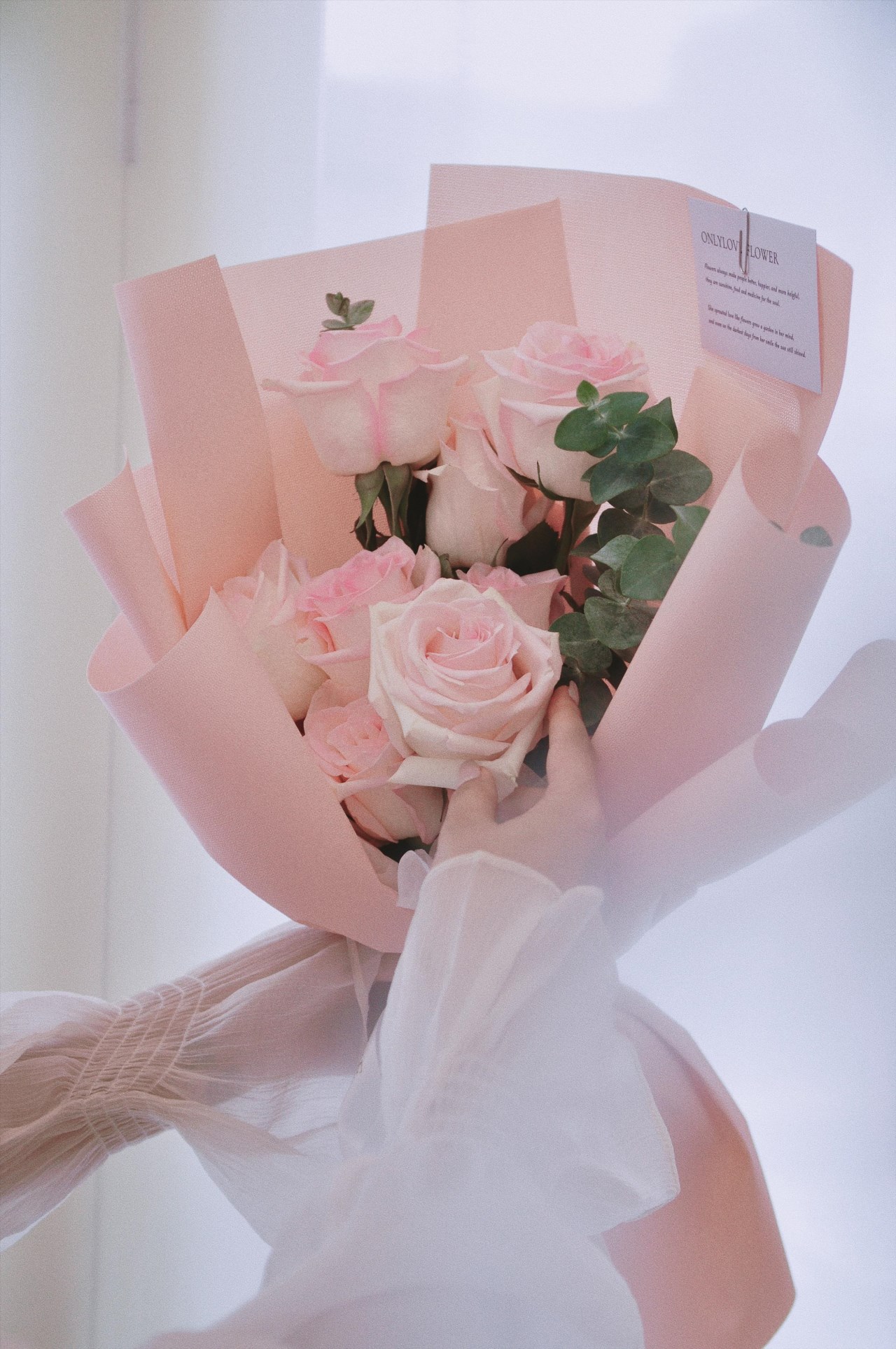 ｜鮮花｜溫柔系粉色玫瑰花束