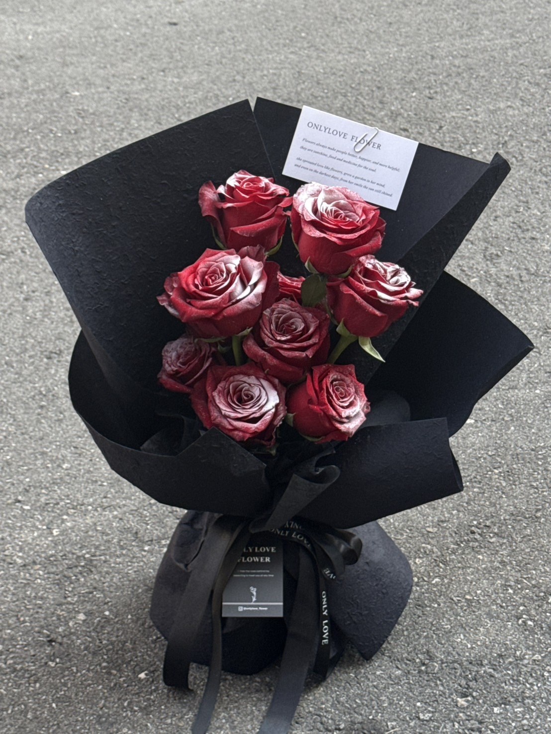 | 鮮花 |  落雪玫瑰(黑包裝)
