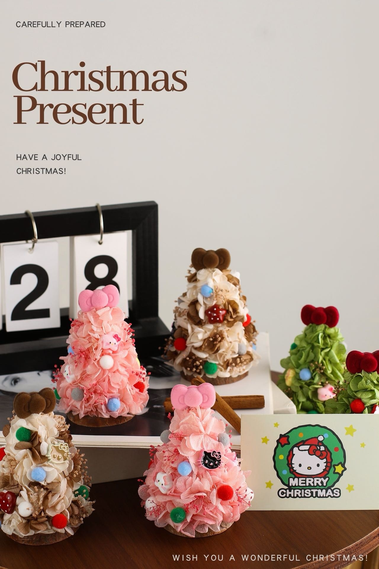 【聖誕限定】Kitty永生花聖誕車掛&擺飾