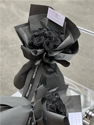 ｜永生花｜黑色花束