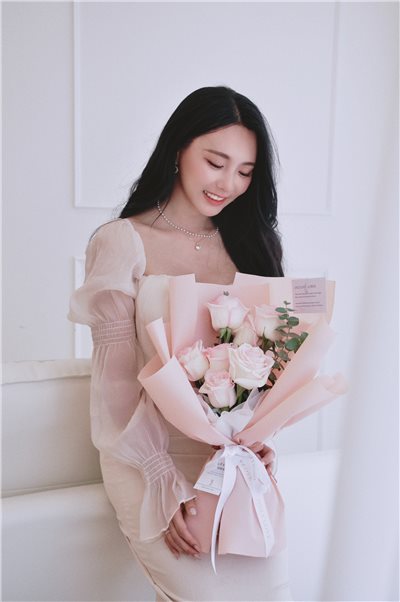 ｜鮮花｜溫柔系粉色玫瑰花束