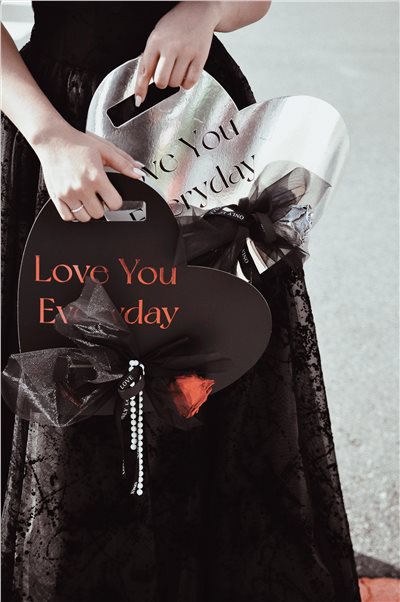 ｜永生花｜ONLYLOVE 愛心手提花盒